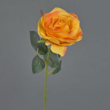 Rosa sintética SIMONY, amarillo-naranja, 45cm, Ø8cm