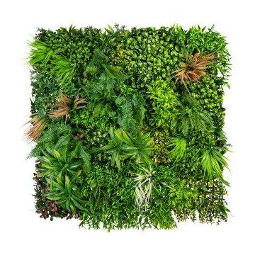 Alfombra/seto de plantas artificiales LEILAI, flores, crossdoor, verde-blanco-rojo, 100 x 100 cm