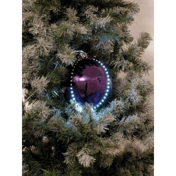 Bola de árbol de Navidad LUVELIA con LED, 5 unidades, púrpura brillante, Ø8cm Bola de árbol de Navidad LUVELIA con LED, 5 unidades, púrpura brillante, Ø8cm