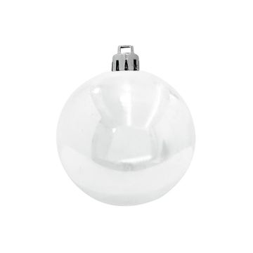Bola de árbol de Navidad TEODORA, 4 unidades, blanco brillante, Ø10cm Bola de árbol de Navidad TEODORA, 4 unidades, blanco brillante, Ø10cm