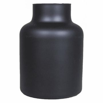 Jarrón de mesa de cristal SIARA, negro mate, 20 cm, Ø 15 cm