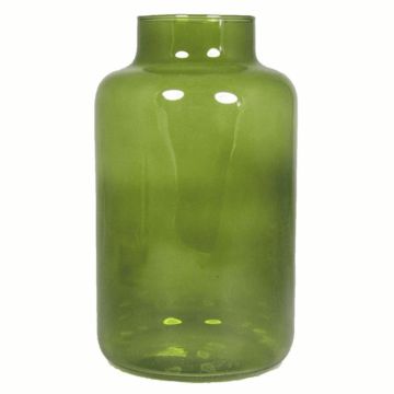 Jarrón de mesa SIARA de vidrio, verde oliva-transparente, 25cm, Ø15cm