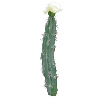 Cactus columnar artificial SHUNLI con flores, varilla de ajuste, crema, 23cm