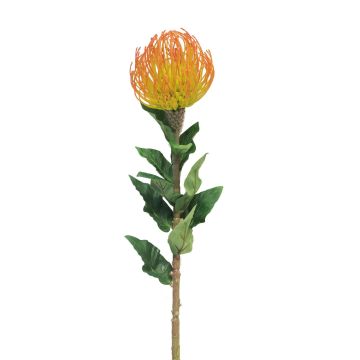Protea artificial XIFANG, naranja-amarillo, 75cm