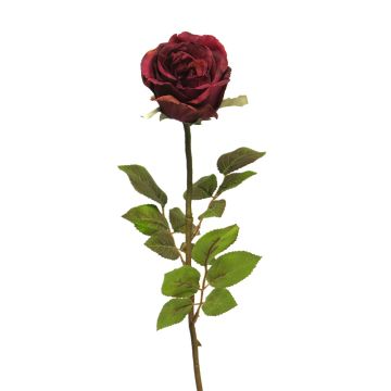 Rosa artificial CONGMIN, burdeos, 70cm