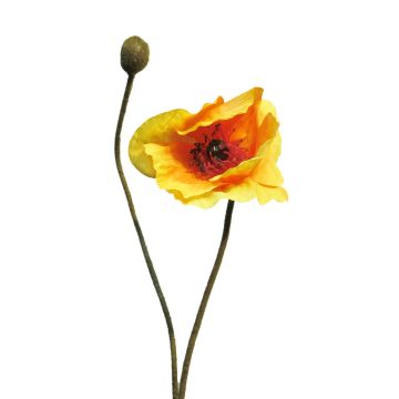 Amapola artificial YILAN, naranja-amarillo, 60cm