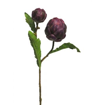 Flor de alcachofa artificial OLAWI, púrpura oscuro, 55cm