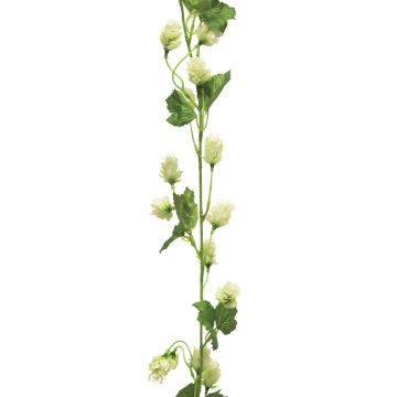 Guirnalda de lúpulo artificial MUYOU con flores, crema, 180cm