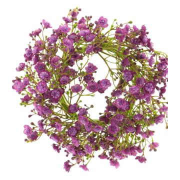 Corona artificial de gypsophila LITAGO, púrpura, Ø20cm