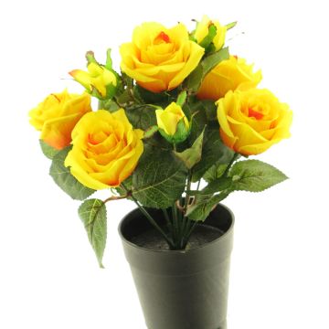 Rosa artificial ZHIXIAO, amarillo, 25cm