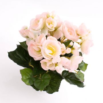 Begonia artificial IVANA con vara de fijación, rosa-blanco, 20cm, Ø3-5cm