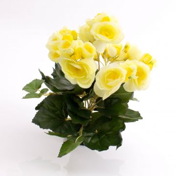 Begonia artificial IVANA con vara de fijación, amarillo, 20cm, Ø3-5cm