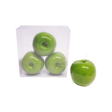 Manzanas artificiales JINQI, 4 piezas, verde claro, 9cm