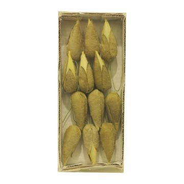 Capullos de magnolias artificiales ANYILIN, 12 piezas, color crema-marrón