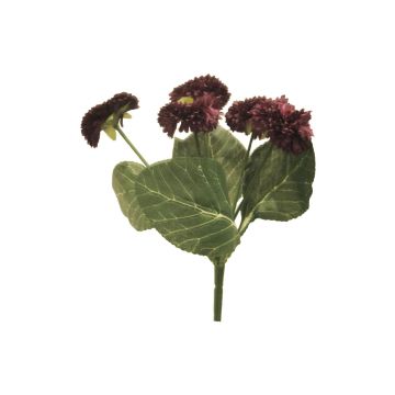 Flor artificial de Bellis JINLIN en rama, morado oscuro, 20cm