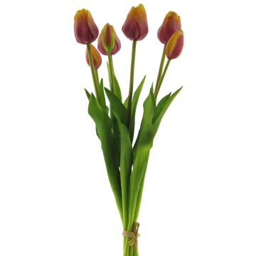 Ramo de tulipanes artificiales LONA, amarillo-morado, 45cm, Ø15cm