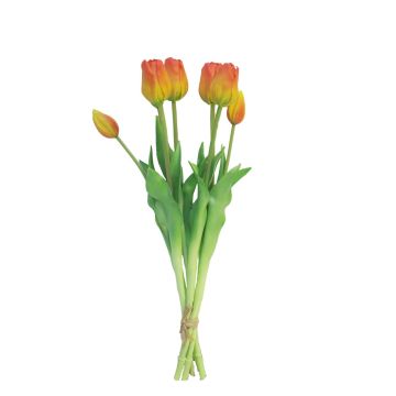 Ramo de tulipanes artificiales LONA, naranja-amarillo, 45cm, Ø15cm