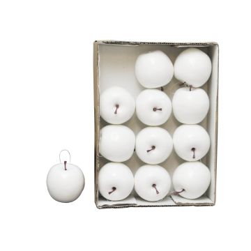Manzanas artificiales WENHENG, 12 piezas, blanco-brillante, Ø8cm