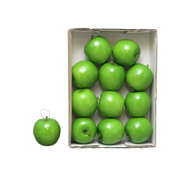 Manzanas artificiales WENHENG, 12 piezas, verde claro-brillante, Ø8cm
