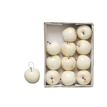 Manzanas artificiales RUOMAN, 12 piezas, blancas, Ø6,5cm