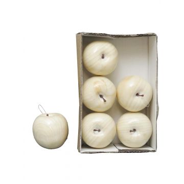 Manzanas artificiales SHIMAN, 6 piezas, blancas, Ø9cm