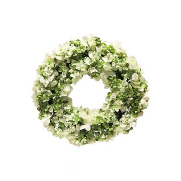 Corona artificial de hortensias MUSHANA, verde crema, Ø40cm