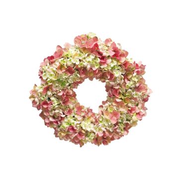 Corona artificial de hortensias MUSHANA, rosa-crema, Ø40cm
