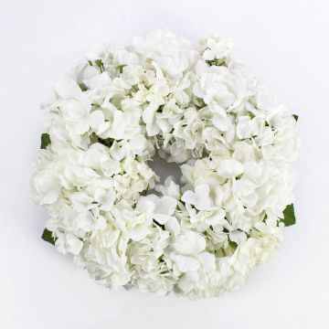 Corona de hortensias textiles MEJA, crema-blanco, Ø35cm