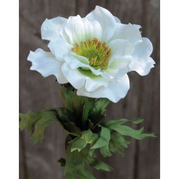 Flor falsa de anémona FRANCA, blanco, 35cm, Ø9cm