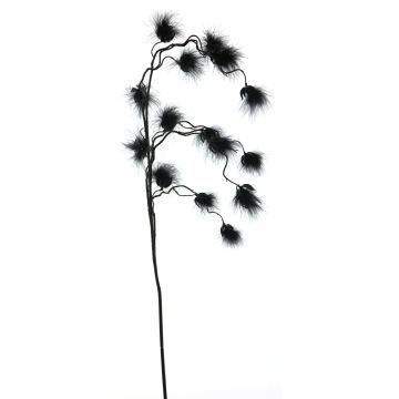 Rama decorativa de hierba de algodón ZICAN con panículas, negro, 105cm