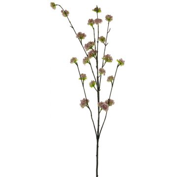 Rama decorativa de melocotón QIAOMEI, flores, rosa-verde, 100cm