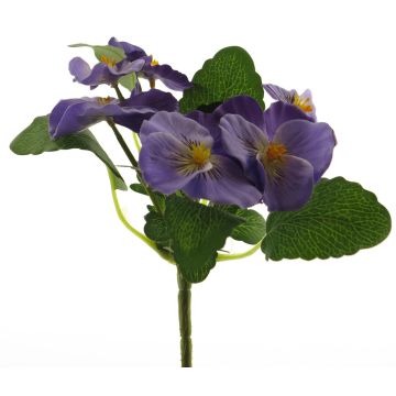 Flor de pensamiento artificial FANGMU en varilla de ajuste, púrpura, 20cm
