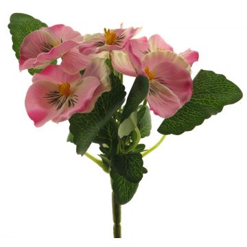 Flor de pensamiento artificial FANGMU en varilla de ajuste, rosa, 20cm