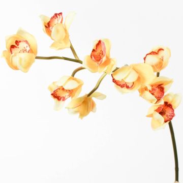 Rama orquídea Cymbidium plástico OKSANA, amarillo, 80cm, Ø6,5cm