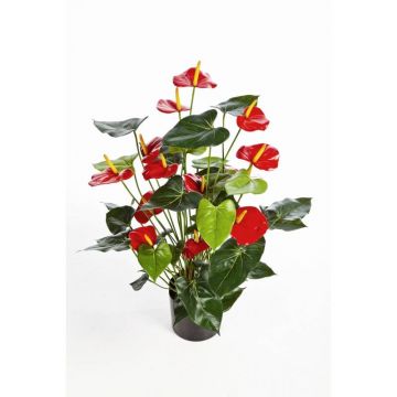 Flor Anthurium artificial LEVANA, rojo, 80cm, 8x10cm