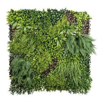Plantas artificiales, estera/seto MAIKAI, crossdoor, verde-rojo, 100 x 100 cm