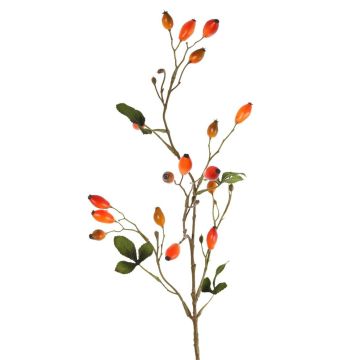 Rama decorativa de rosas silvestres ZERBST con escaramujos, naranja-rojo, 80 cm
