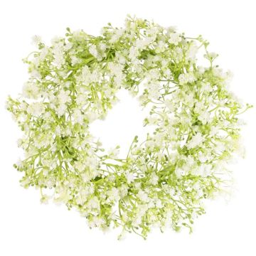 Corona decorativa de gypsophila GERSAN, blanco, Ø 30 cm