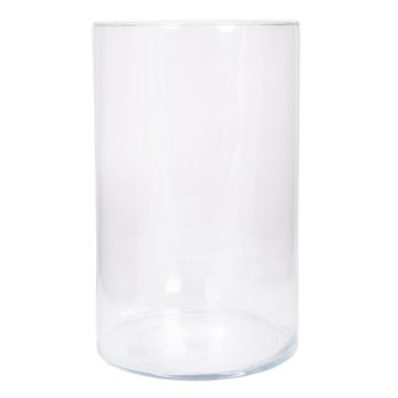 Jarrón para flores SANYA OCEAN, vidrio, cilíndrico, transparente, 30 cm, Ø 19 cm