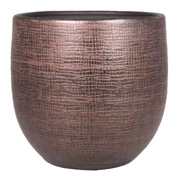 Maceta AGAPE, cerámica, con vetas, cobre, 36 cm, Ø 39 cm