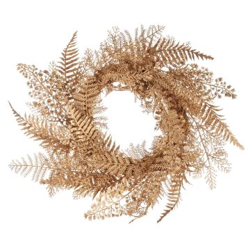 Corona decorativa de helechos ALASEJA, dorada, Ø 45 cm