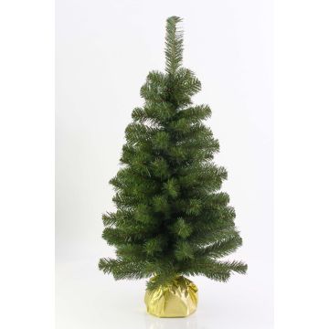 Mini árbol Navidad artificial WARSCHAU, saco yute dorado, 90cm, Ø50cm Mini árbol Navidad artificial WARSCHAU, saco yute dorado, 90cm, Ø50cm