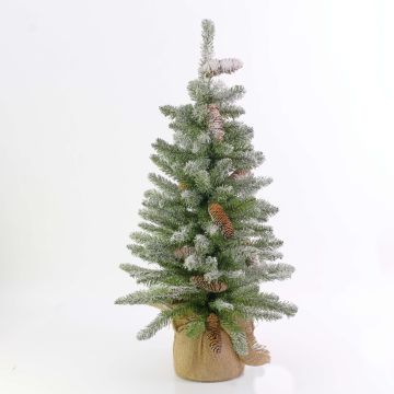 Árbol Navidad artificial WIEN, piñas, saco yute, nevado, 60cm, Ø40cm Árbol Navidad artificial WIEN, piñas, saco yute, nevado, 60cm, Ø40cm