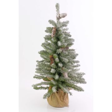Árbol Navidad artificial WIEN, piñas, saco yute, nevado, 90cm, Ø50cm Árbol Navidad artificial WIEN, piñas, saco yute, nevado, 90cm, Ø50cm