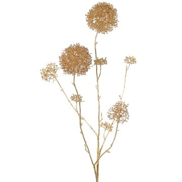 Rama de skimmia artificial LOBUS, dorada, 90 cm, Ø 4-8,5 cm