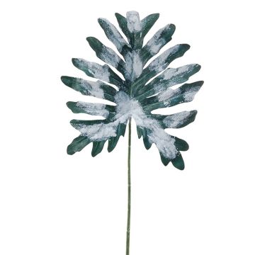 Hoja artificial de Filodendro Selloum ELUANA, congelado, verde-blanco, 75cm Hoja artificial de Filodendro Selloum ELUANA, congelado, verde-blanco, 75cm
