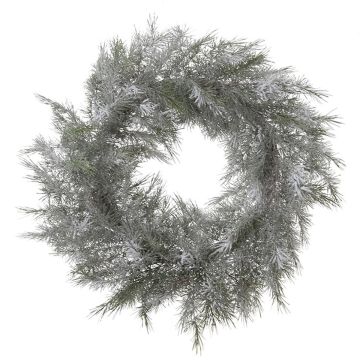 Corona de pino artificial PASCUALA, nevado, blanco-verde, Ø80cm