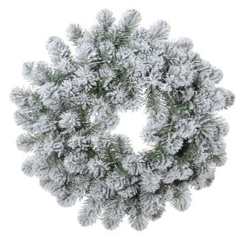 Corona decorativa de abeto FRANKLIN, nevado, blanco-verde, Ø50cm