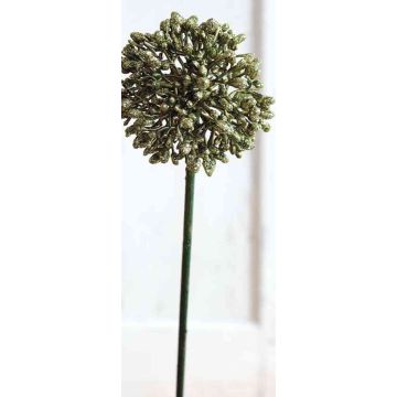Allium artificial HELLA, con purpurina, verde-oro, 45cm