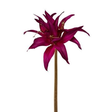Flor decorativa Amaryllis ZARINK, violeta y dorada, 50 cm